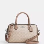 Coach Rowan Satchel Bag In Signature Canvas, Women's Tote Bag, Women's Shoulder Bag, Women's Hand Bag, Women's Travel Bag, Beige